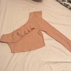 One sleeve nude top